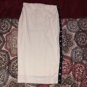 White crop top with matching skirt